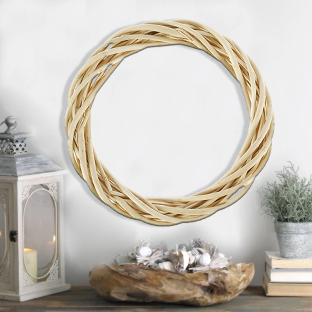 20 Вт 30 см ротанга кольцо гирлянды в виде искусственных цветов сушенный цветочный