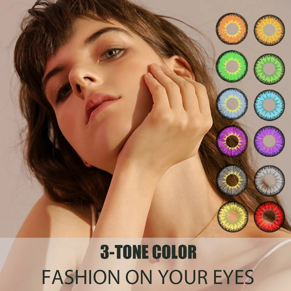 

Cosplay Party Contact Lenses For Eye 1 Pair Gray Green Red Colored Eye Contacts Classic 12 Colors Contact lens Yearly Use