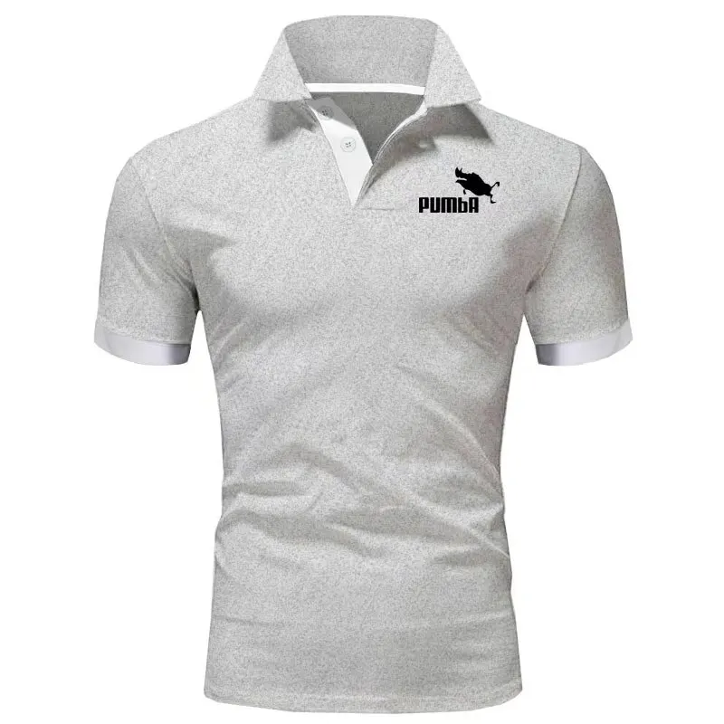 

New Summer High Quality Men Polo Shirts Casual Business Social Short Sleeve Mens Shirts Stand Collar Print Polo Shirt Men