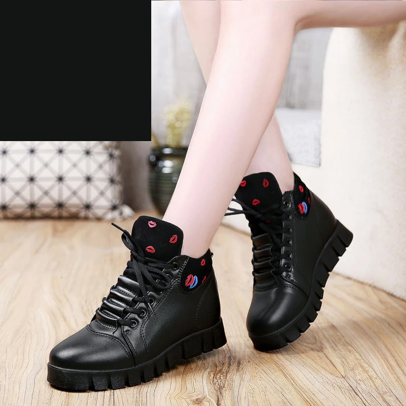

RISTOP Women Sneakers 2021 Lace-Up Women's Vulcanize Shoes Platform Sports Ladies Sneakers Breathable Height Increas Women Shoes