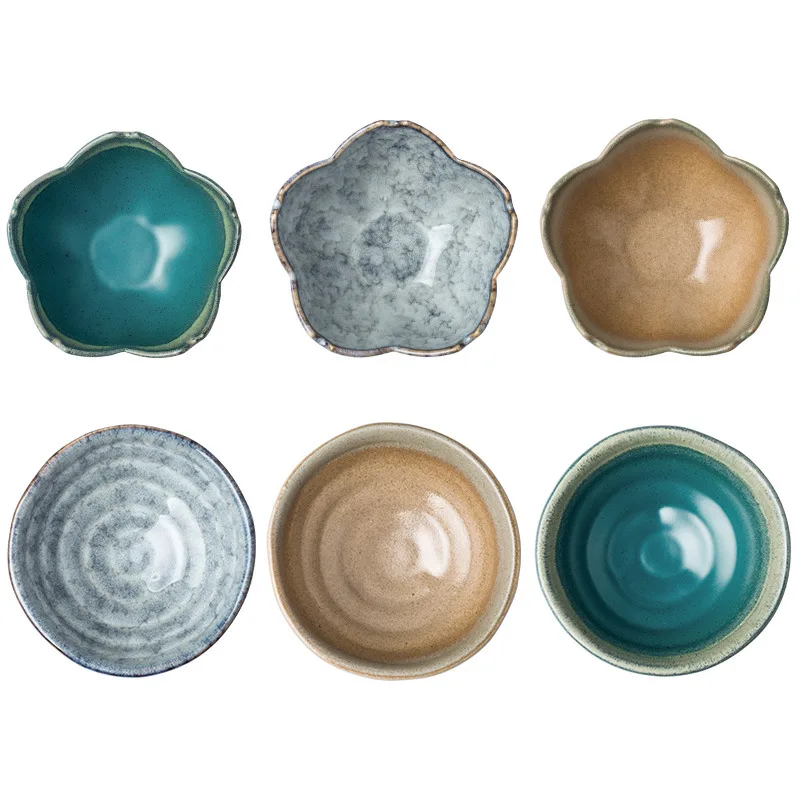 Креативные керамические маленькие тарелки в японском стиле форме цветка бытовые