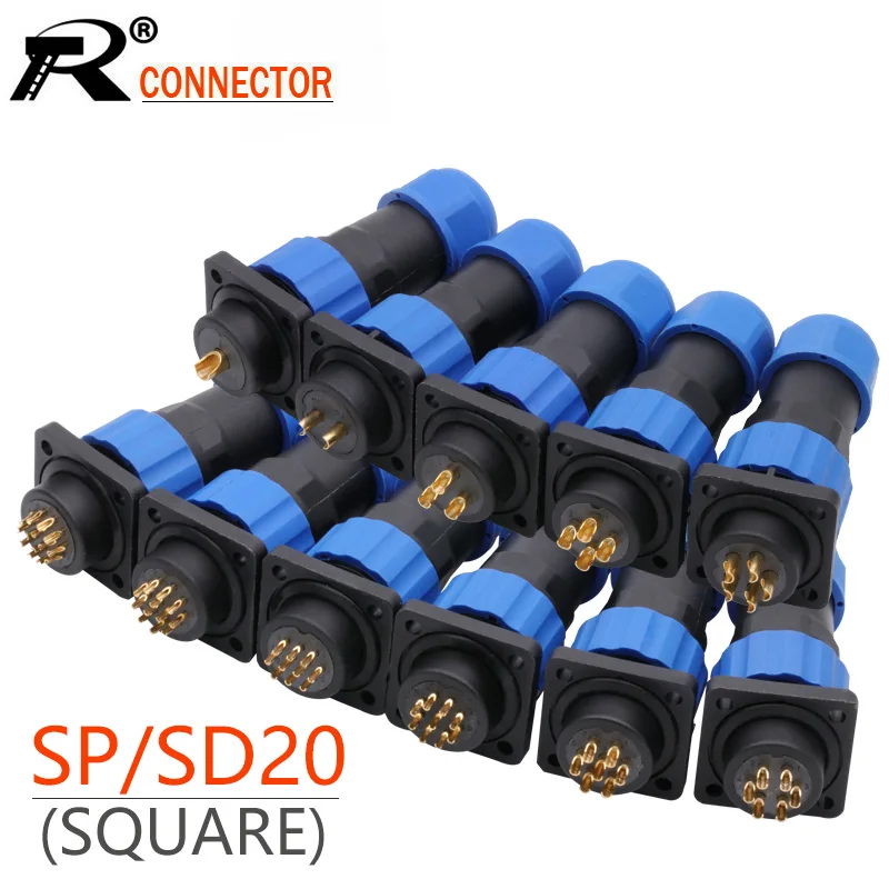 10 компл./лот IP68 Водонепроницаемый SP20 SD20 авиационный штекер + гнездо 20 мм