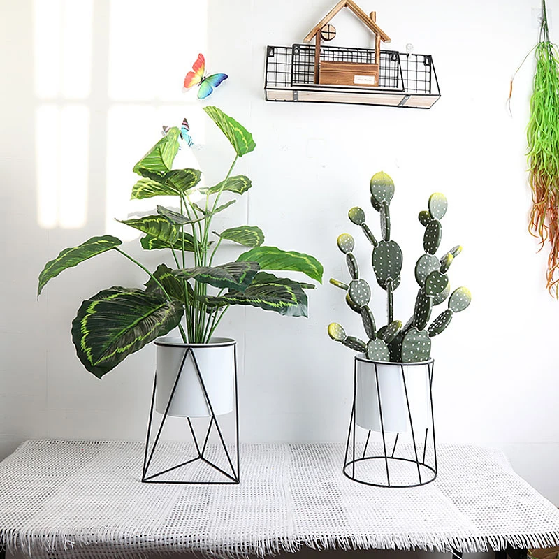 Простой геометрический цветочный горшок для дома гостиной зеленое растение