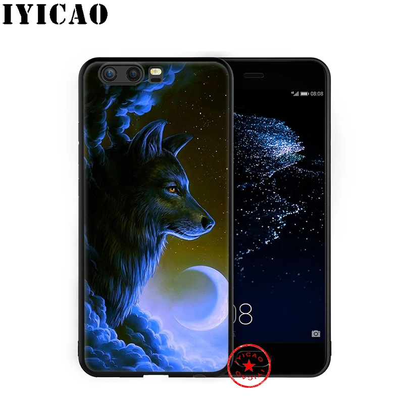 IYICAO Wolf Cool Animal Night мягкий чехол для huawei P30 P20 P10 P9 P8 2017 2016 2015 P Smart Z Plus 2019 mate 20 10 Lite Pro Mini |