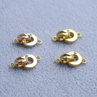 14k copper clad gold color preserving 9 5mm round zircon buckle pendant necklace bracelet receiving tail buckle diy pearl