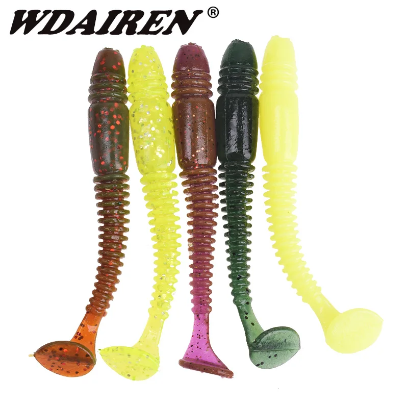 

5pcs/Lot Smell Salt Silicone Worm Soft Bait 7.5cm 3.2g Carp Jig Wobblers Fishing Lure Bass Tackle Artificial Swimbaits Pesca