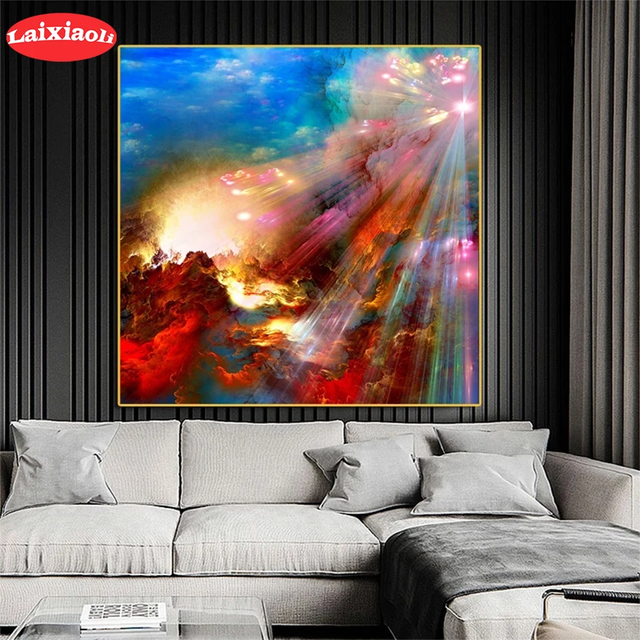 Алмазная 5D Вышивка сделай сам природный пейзаж красочные облака картина