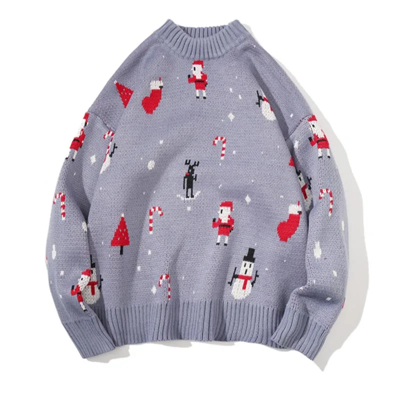 Свитер осень-зима для мужчин шикарный Рождественский свитер с круглым вырезом