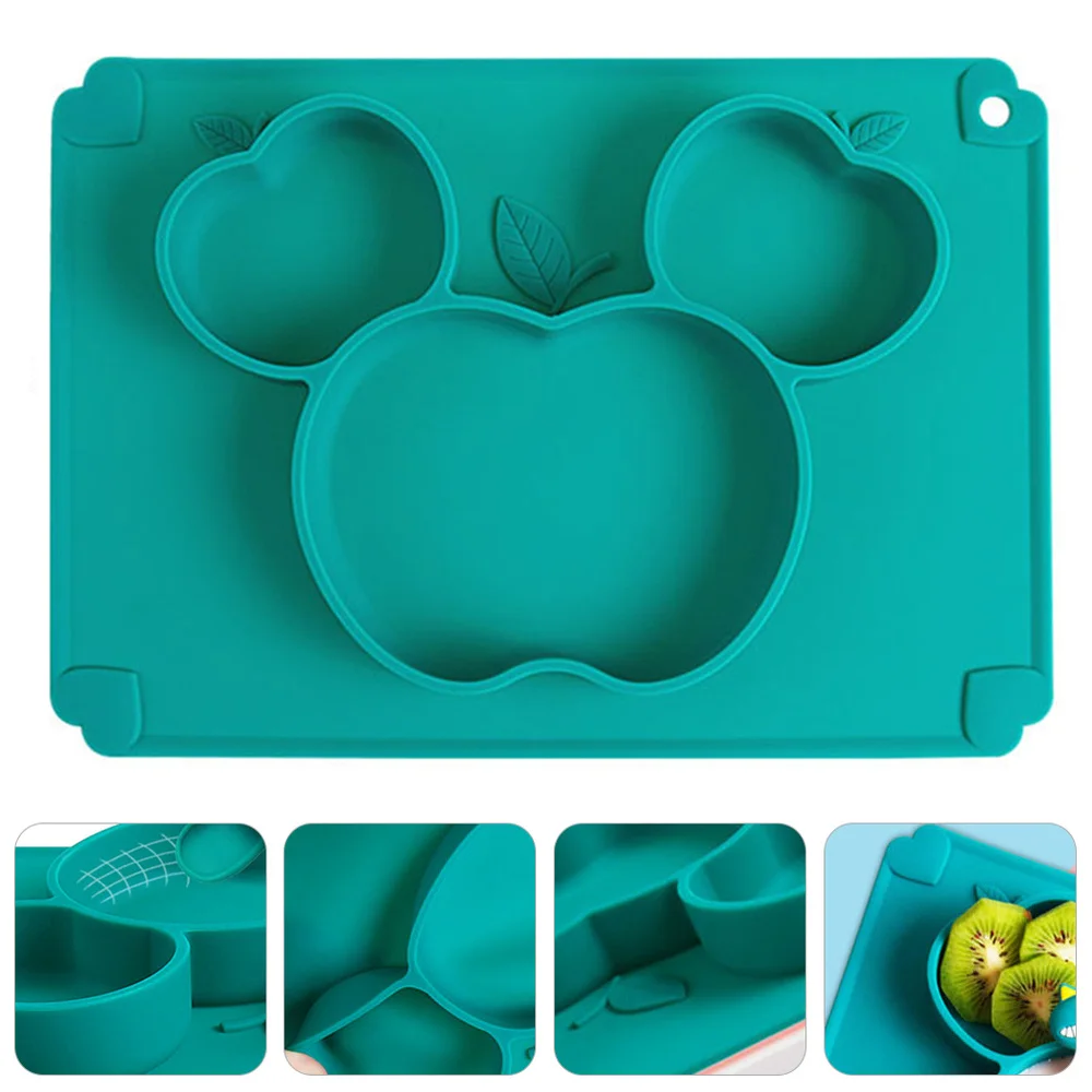 

1Pc Silicone Suction Plate Baby Dinner Plate Child Compartment Food Holder