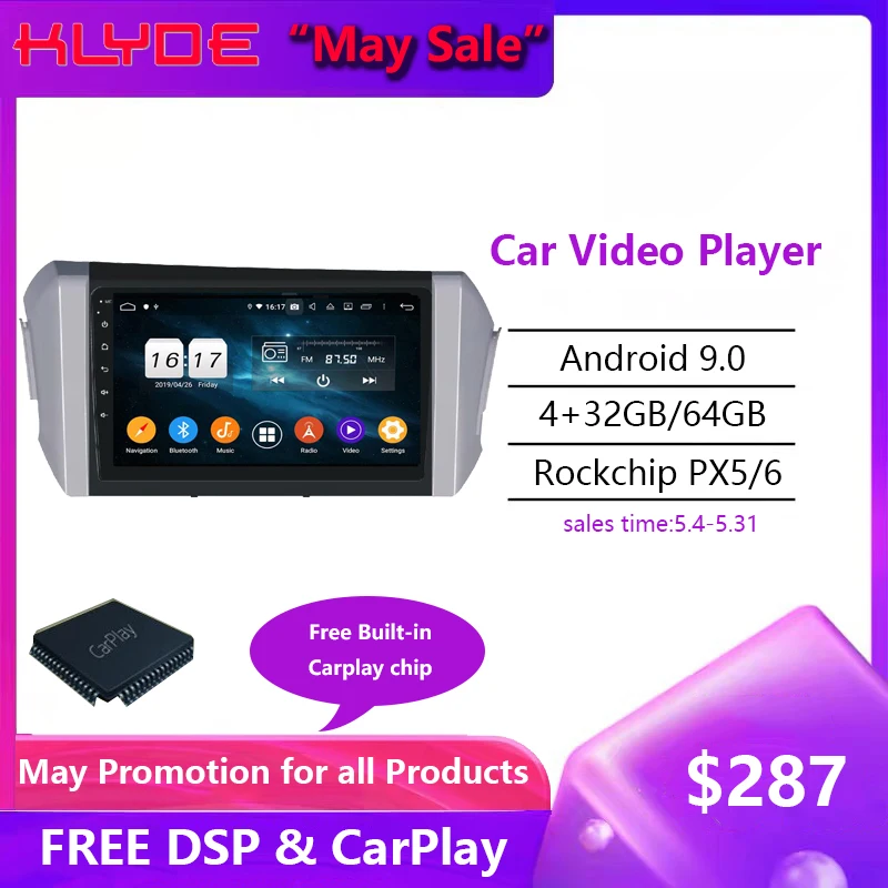 KD-1907 KLYDE PX5 Система Android 9 0 автомобильное стерео радио 4 + 32/64 ГБ мультимедийный