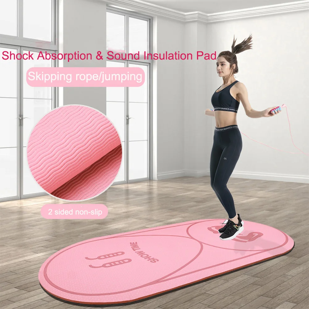 

Rope Skipping Floor Mat Silent Jump Rope Mats 8mm High Density Aerobics Skipping Buffer Pad Non-slip Fitness Cushion Yoga Mat