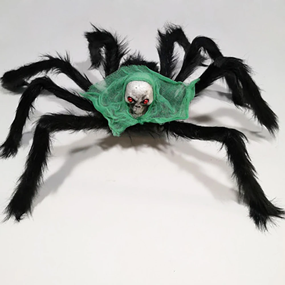 

75cm Horror Giant Black Plush Spider Halloween Party Decoration Props Kids Children Toys Haunted House Decor