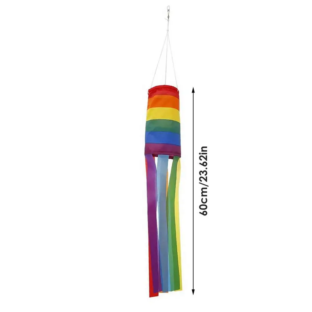 

Rainbow Windsock Flag Windsock Hanging Outdoor Rainbow Vibrant Colors Fade-resistant Vibrant Garden Decor Shape Of The Windsock