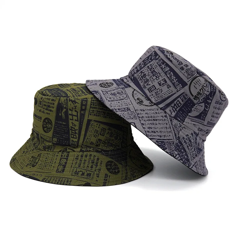 

Women Men Summer Cotton Bucket Hats Letter Panama Hat Outdoor Sunscreen Fisherman Hat