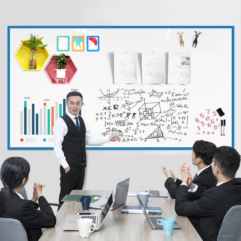 Сухое вытирание железная белая доска Стик на стене магниты Офисная для записей