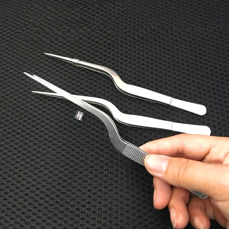 

1Pc Multiple types Professional Chef Plating Tweezer Presentation Serving Stainless Steel Tongs Offset Kitchen Seafood Tool