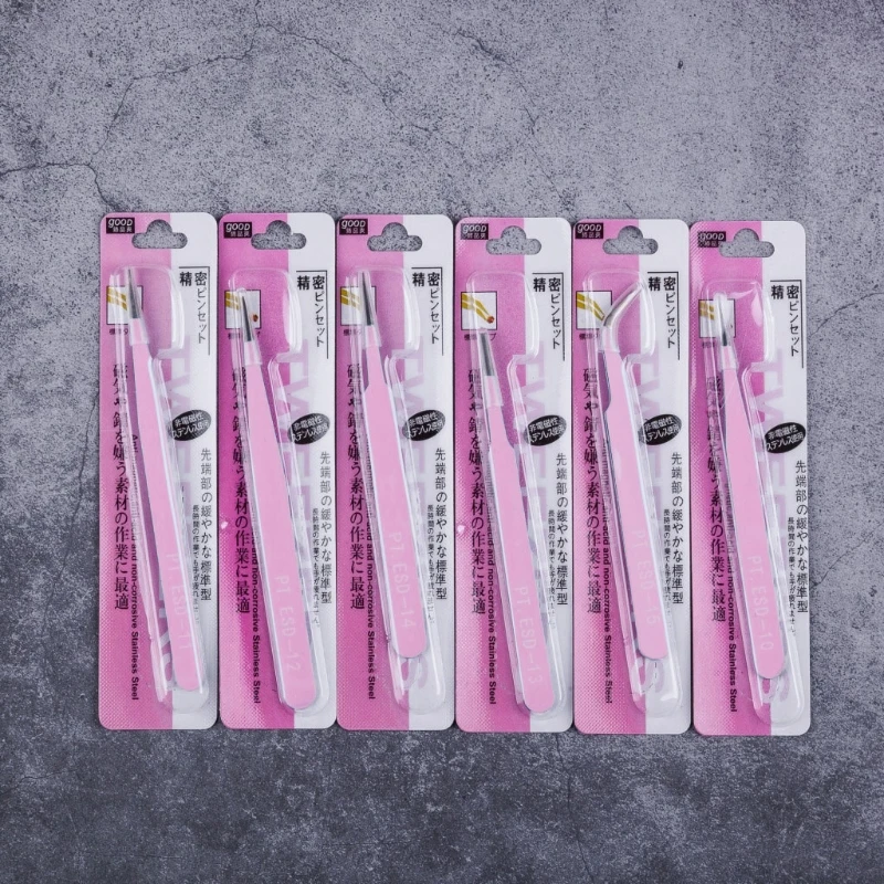 

2021 New 6Pcs Stainless Steel Straight Curved Tip Resin Tweezer Nipper Kit Jewelry Making