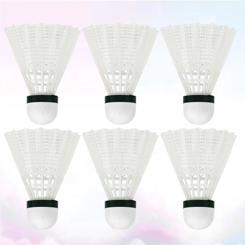 

6pcs Nylon Plastic Badminton Practical Shuttlecocks Sports Supplies Exercise Accessories for Indoor Outdoor Playing School