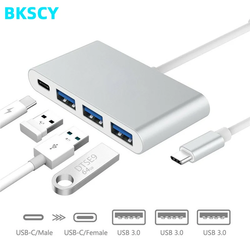 Концентратор Bkscy Usb c высокоскоростной 4 портовый концентратор USB Type C 3 1 с