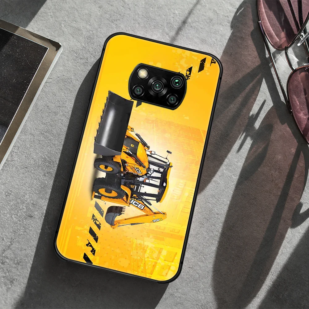 

JCB CAR excavator Phone case Cover Hull For Xiaomi Mi A2 A3 8 9 9T Note 10 Se Lite Pro black Waterproof 3D Coque Tpu Funda