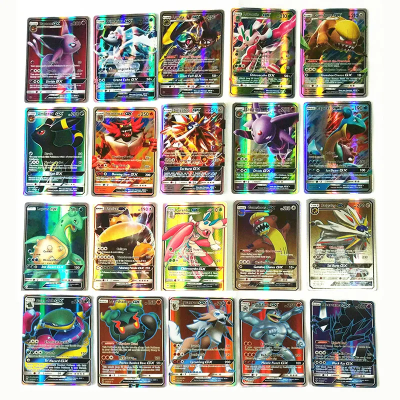 Takara Tomy Покемон 20/60/70/100/120/200/300 шт. блестящие карты GX Мега Игра битва меню торговые карты игра для детей Рождественский подарок
