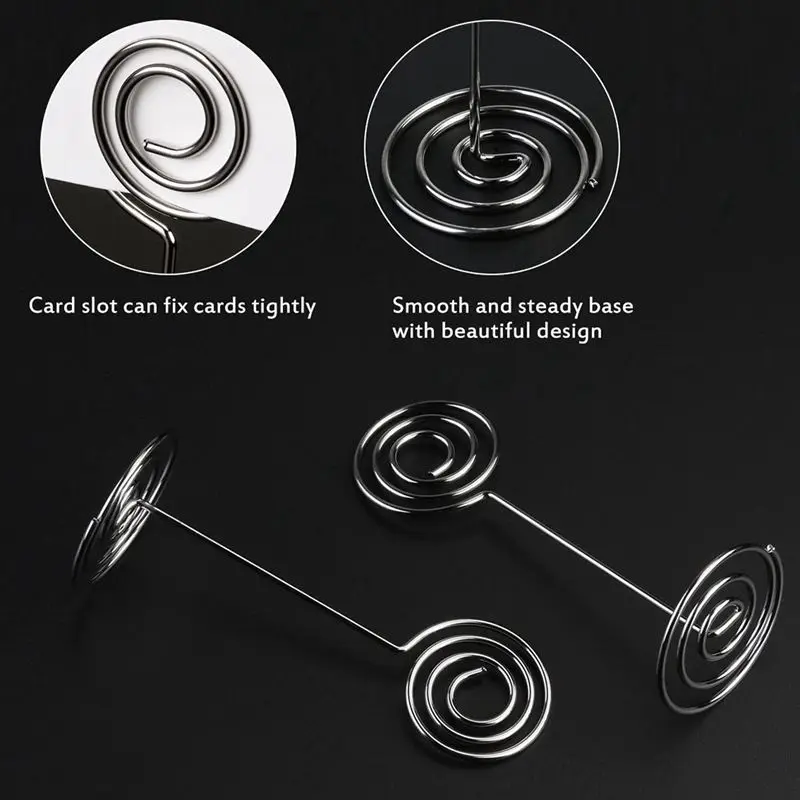

10pcs Swirl Table Number Photo Holder Stands for Weddings Party Gatherings