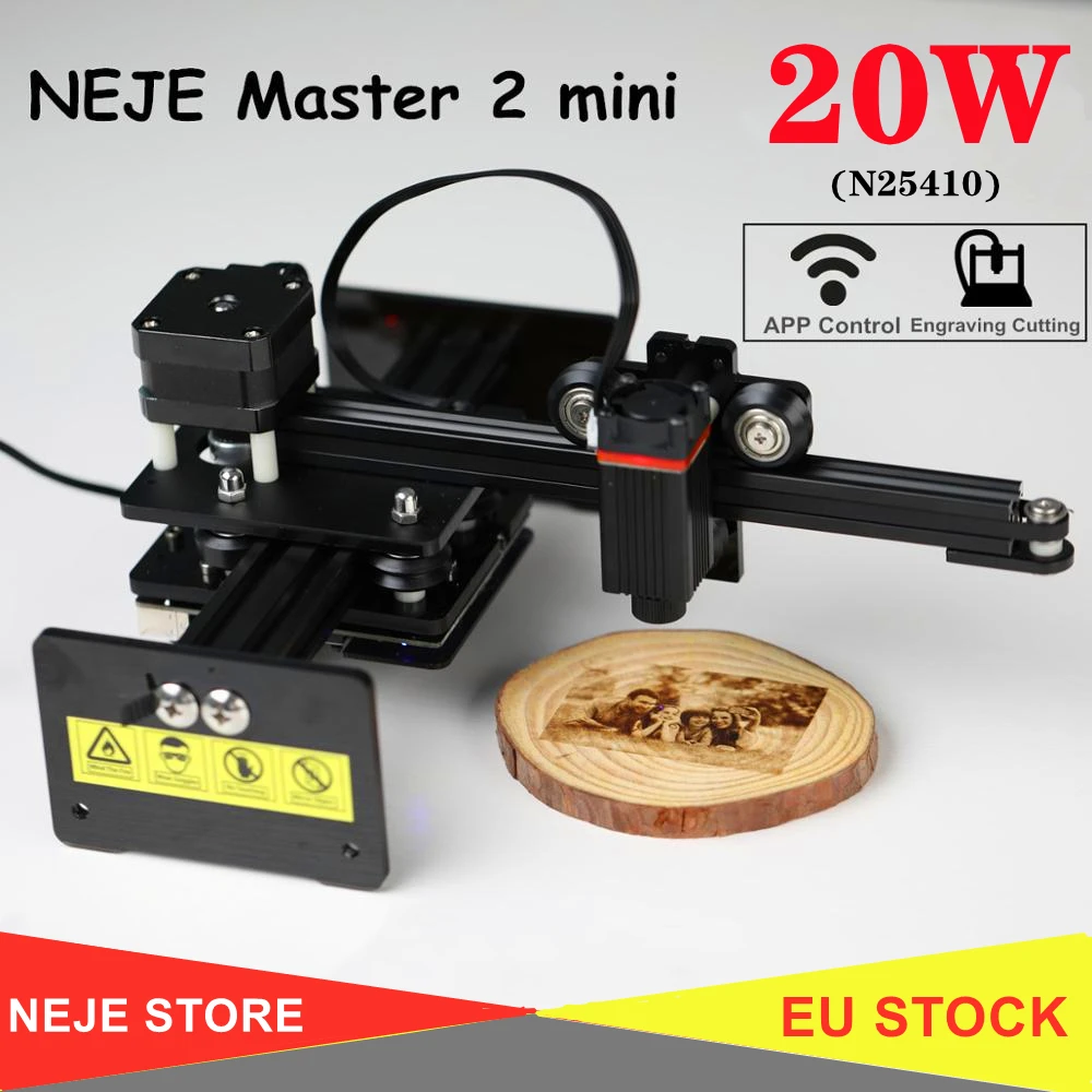 

NEJE Master 2 Mini 20W CNC Wood Laser Engraving Cutting Machine Laser Engraver with Wireless APP Control Roll Protection