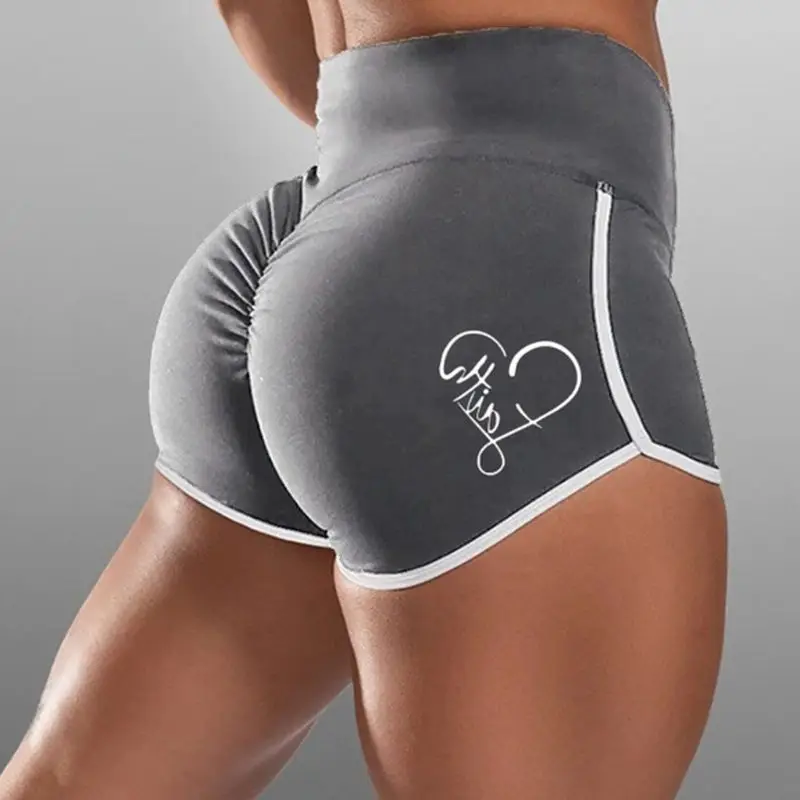 

Women Plus Size Workout Sport Shorts High Waist Ruched Scrunch Booty Yoga Pants Faith Heart Print Butt Lifting Leggings