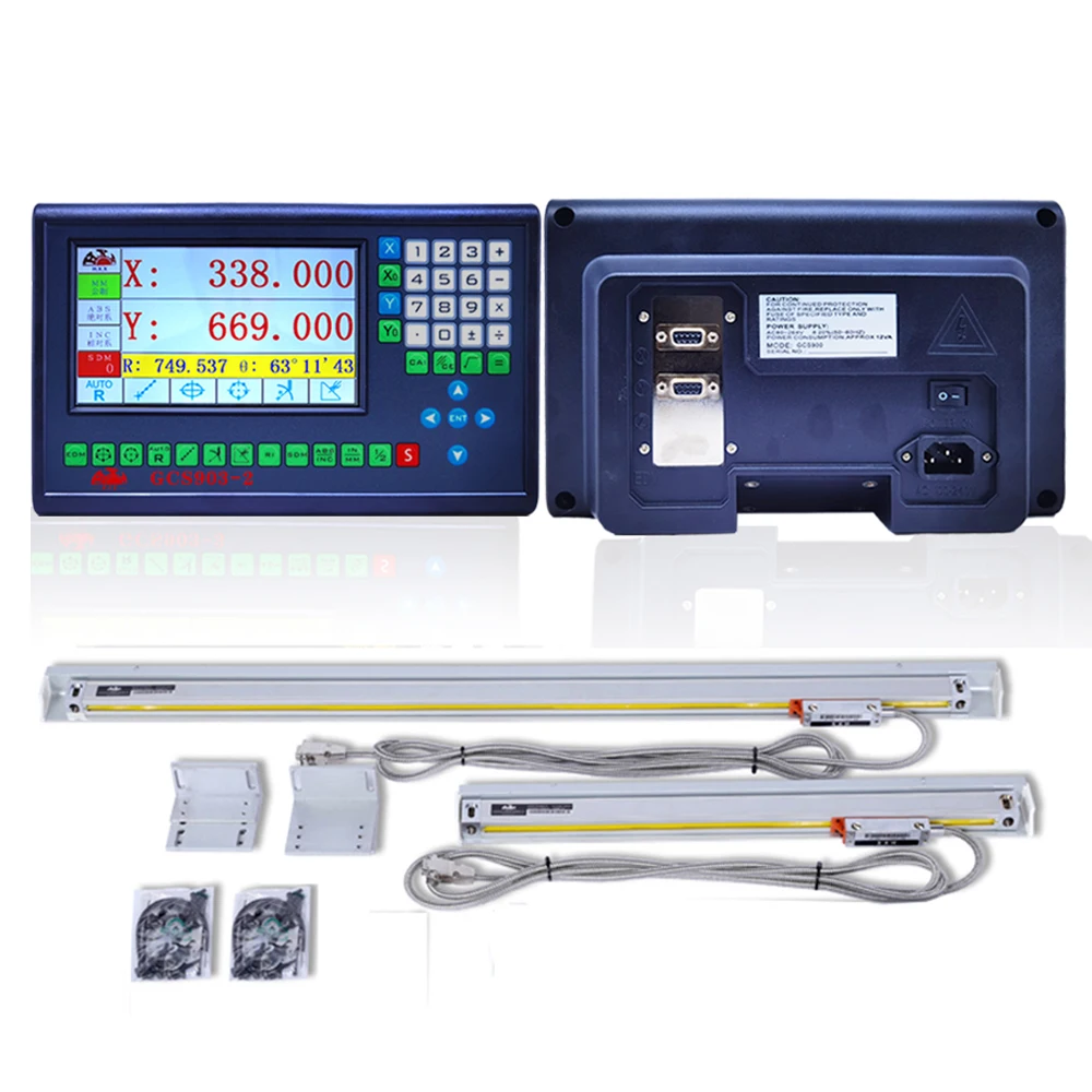 

HXX LCD DRO For Complete Kit/Set 2-Axis Digital Readout With 5um Magnetic Linear Scales For Milling Lathe Machine Free Shipping