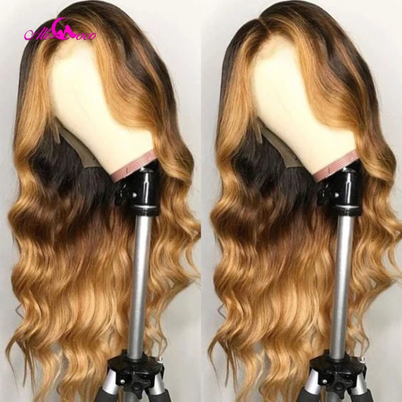 

Ali Coco 13x4 Выделенные цветные человеческие волосы кружевные передние парики предварительно выщипанные волнистые перуанские парики Remy для же...