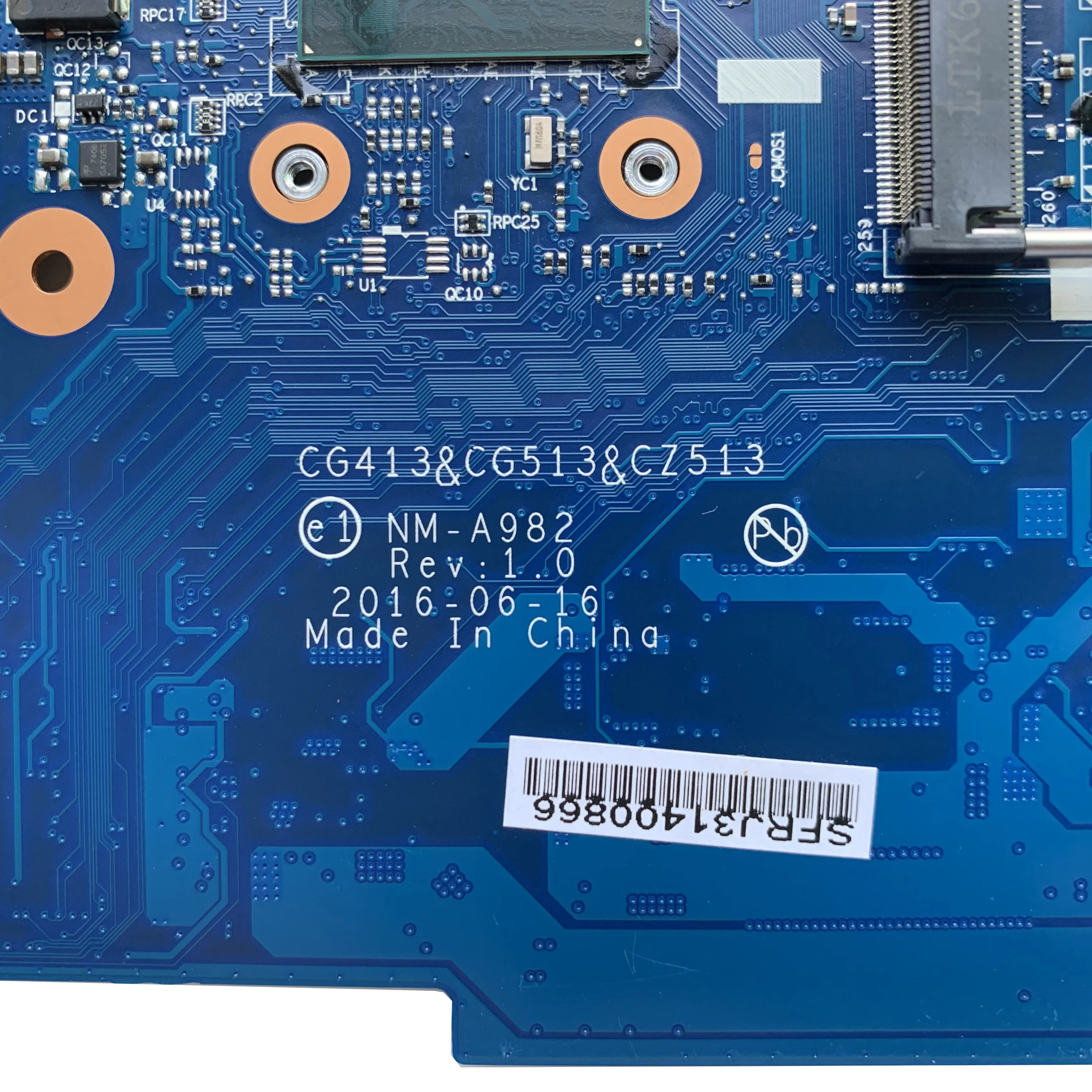 Материнская плата для ноутбука Lenovo Ideapad 310-15IKB с процессором i3-7100U SR2ZW, 4 ГБ оперативной памяти NM-A982 DDR4. 100% проверено. Быстрая доставка. 5B20M29225.