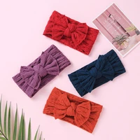 27pclot baby newest style cable knit wide nylon headbandsknotted hair bow ribbed headbandchildren girls hair accessories