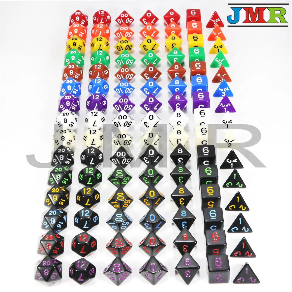 Высокое качество Черный с желтыми чернилами цвет 7 шт./лот непрозрачные кости