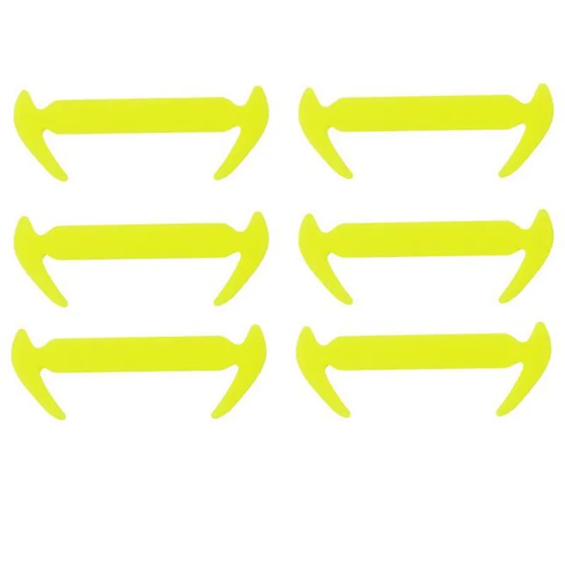 yellow 12 шт./компл. силиконовые мужские и женские эластичные шнурки без завязок; Шнурки Кроссовки для бега и занятий спортом струны резиновый шнурок - Цвет: yellow