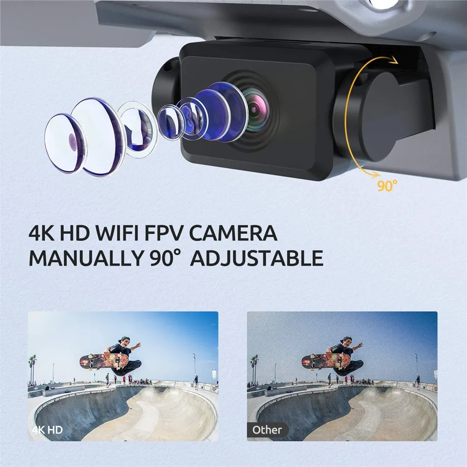 Tomzon D25 Easy to Fly Wifi FPV Foldable Drone for Adults with 4K Camera 3D Flips RC Quadcopter Mini Toys 2 Batteries