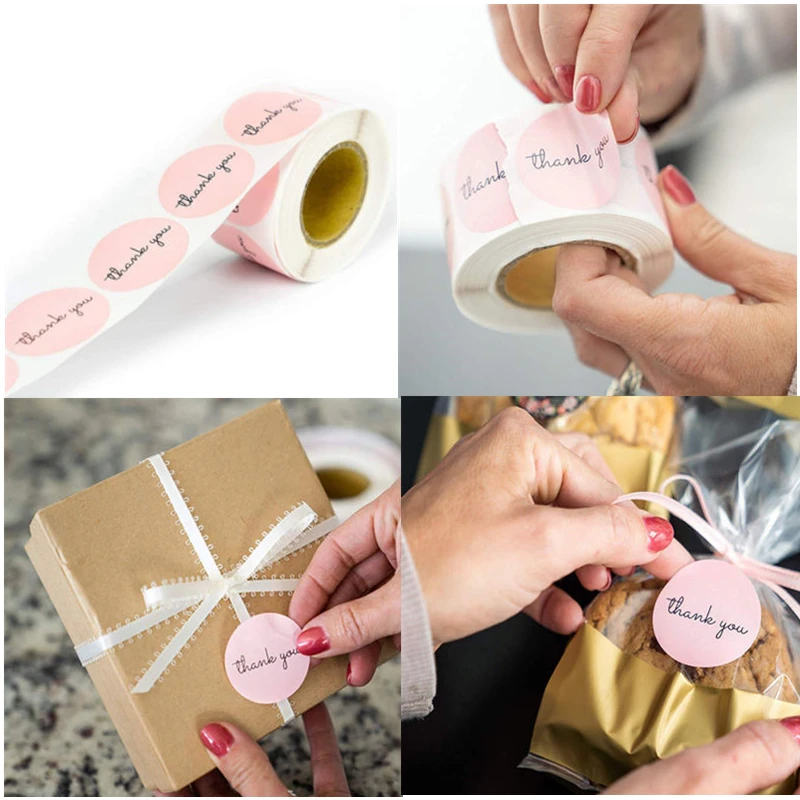 New 500pcs/roll thank you stickers seal labels handmade custom sticker scrapbooking for gift decoration stationery | Дом и сад