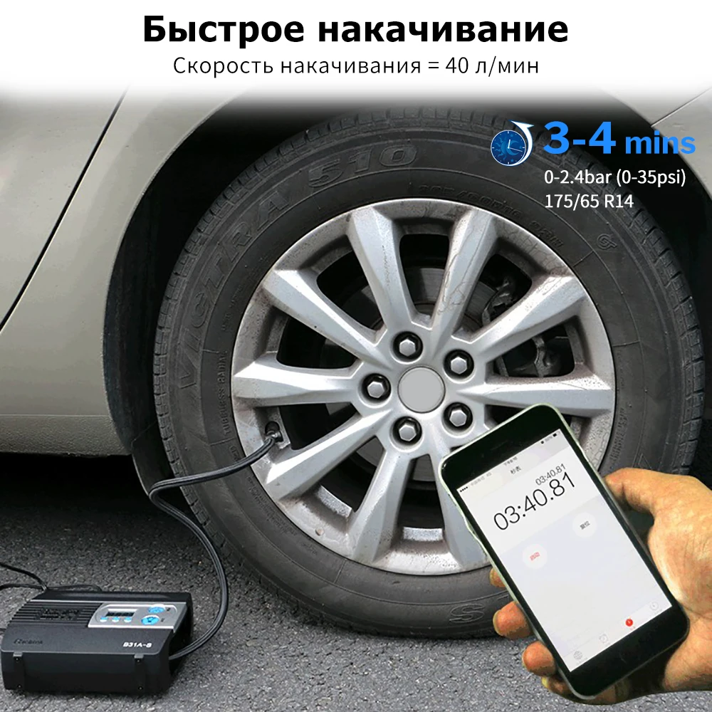 WINDEK автомобильный компрессор Накачка шин насос Авто Цифровой Электрический шин надувной 12 В воздушные компрессоры для Легковые шины