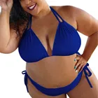 2020 Летняя женская однотонная Цвет купальник бикини размера плюс комплект бикини, купальный костюм, купальники купальный костюм S5xl