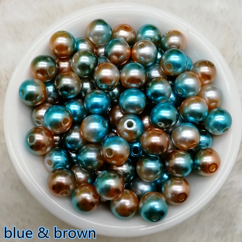 Горячие 4/6/8/10 мм цветные акриловые Круглые перламутровые бусины ювелирные