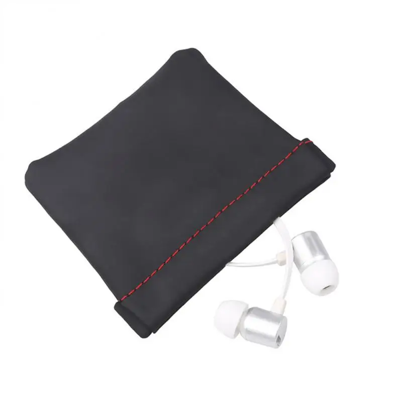 

Headphone Accessories Mini Portable Mini Waterproof PU Leather Bluetooth Earphone Storage Bag Earbuds Protective Package Case