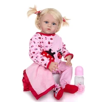 new design 23 inch full silicone baby doll handmade lifelike reborn babies girl toy for kid christmas gift bedtime playmate