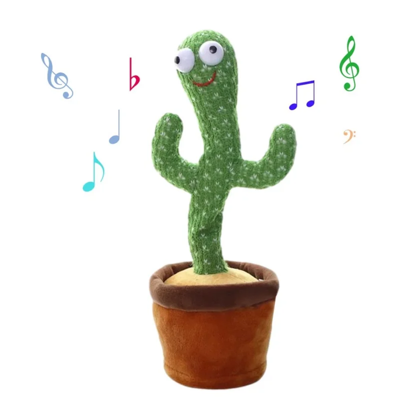 Juguete de Cactus para bailar, canto el&eacute;ctrico, 120 canciones, grabaci&oacute;n luminosa de Cactus para aprender a hablar, peluche giratorio-3