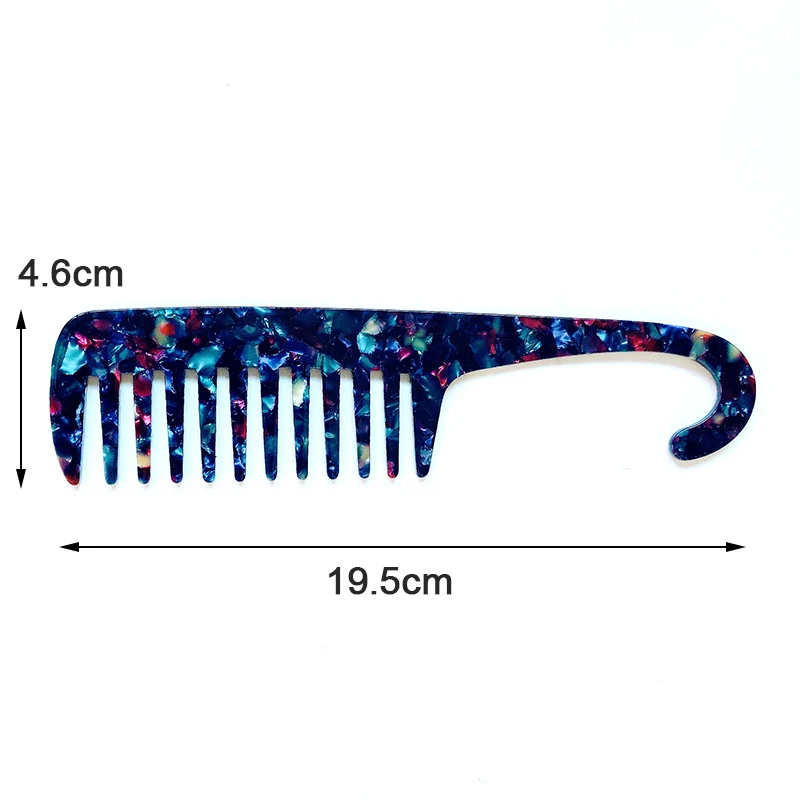 

1 Pcs Colourful Acetate Anti-static Massage Hair Combs With Hook Hairdressing Comb Hair Care Styling Tools