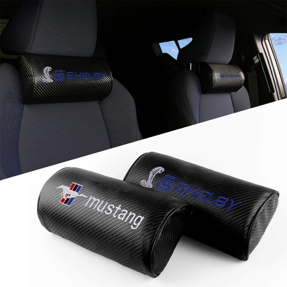 Автомобильное сиденье из углеродного волокна кожаный шейный подголовник для