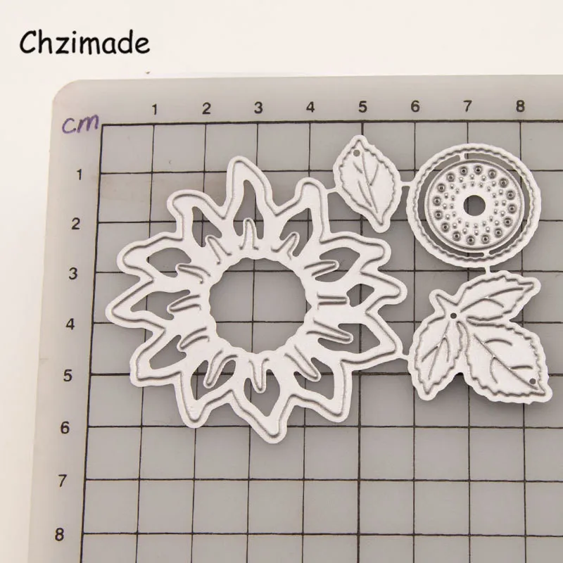 Chzimade металлические трафареты в виде подсолнуха для скрапбукинга фотоальбома