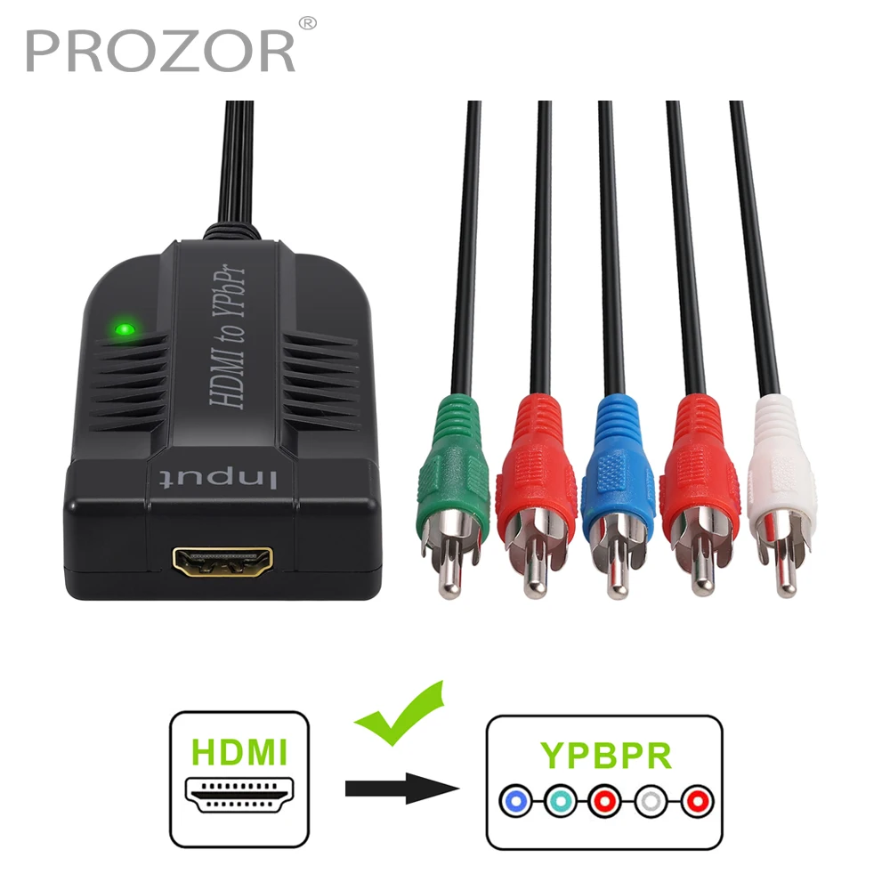 

PROZOR 60 см кабель HDMI-совместим с YPbPr Компонентный видео мужской комбинезон поддержка 720P 1080P аудио R/L выходной адаптер для HDTV