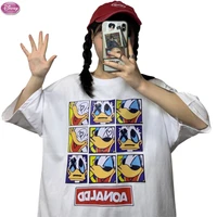 disney anime donald duck funny tshirt woman 2021 summer new streetwear cartoon tops 90s aesthetic loose short sleeve tees shirt