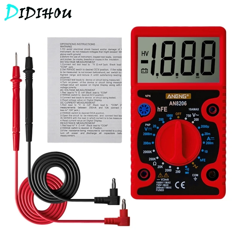 Цифровой мультиметр с большим экраном карманный ящик для инструментов электрика