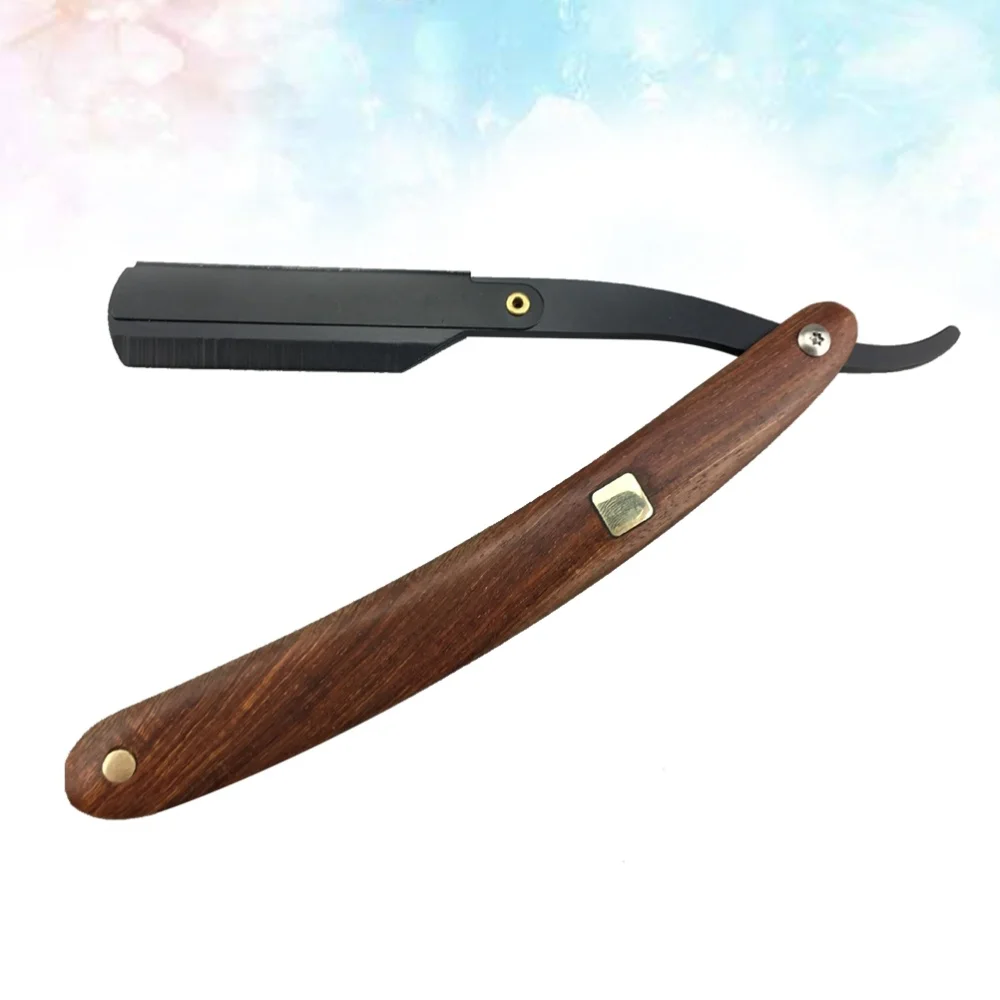 

Wooden Handle Chic Straight Barber Edge Steel Razors Shaving Folding Men Vintage Straight Edge Metal Hair Shaper Barber Ra