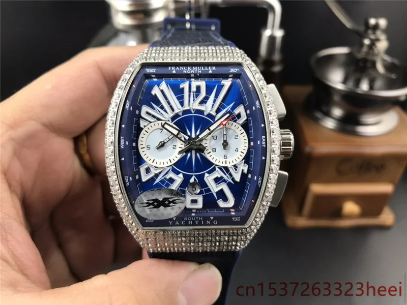 

Franck- Muller- watch men's skeleton automatic mechanical AAA watch gold skeleton retro men's women watch quartz watch
